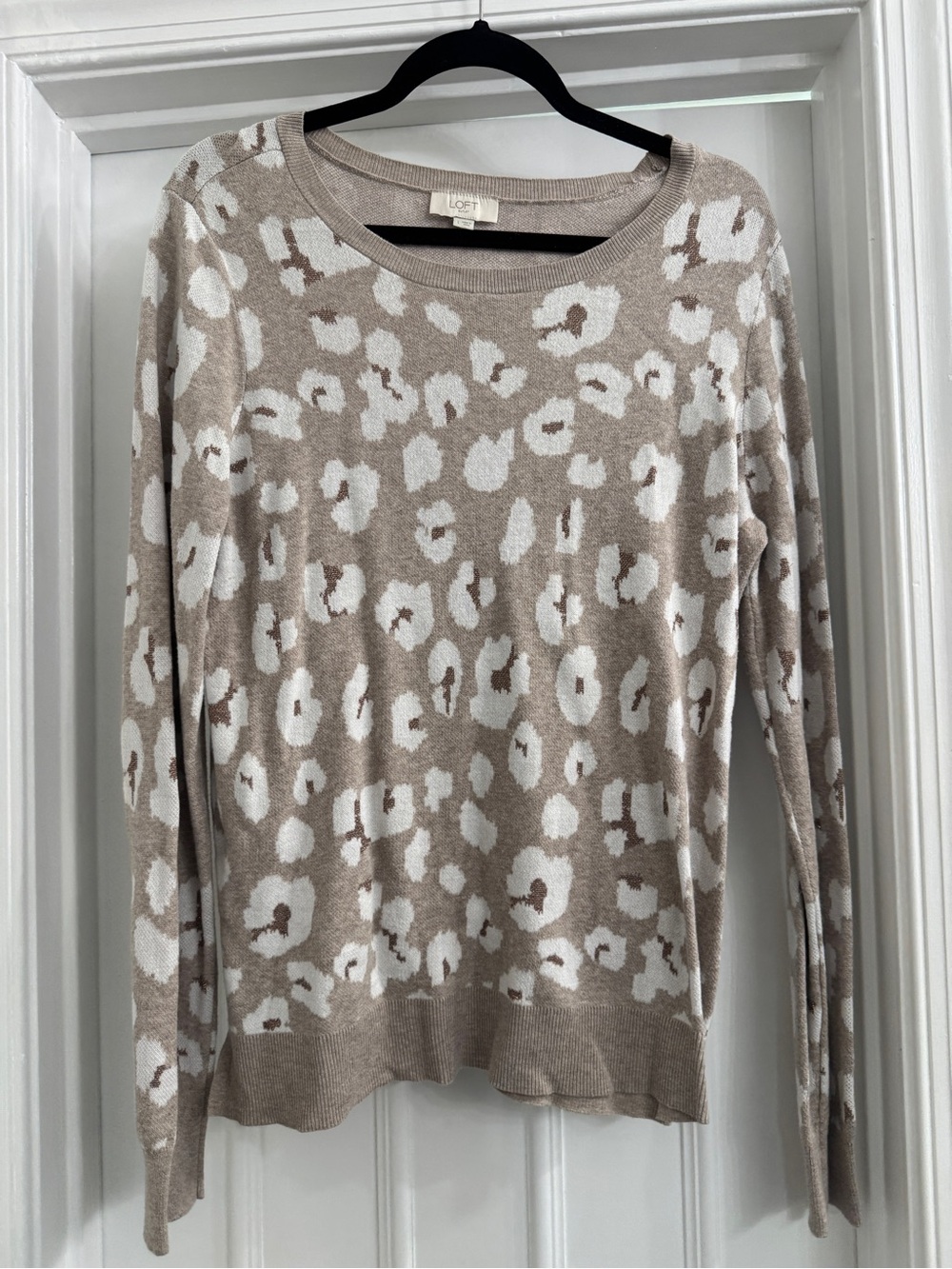LOFT Neutral Knit Sweater in Taupe